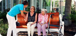 caregiver and elderly women