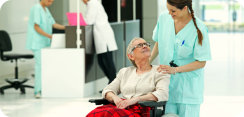 nurse and elderly woman